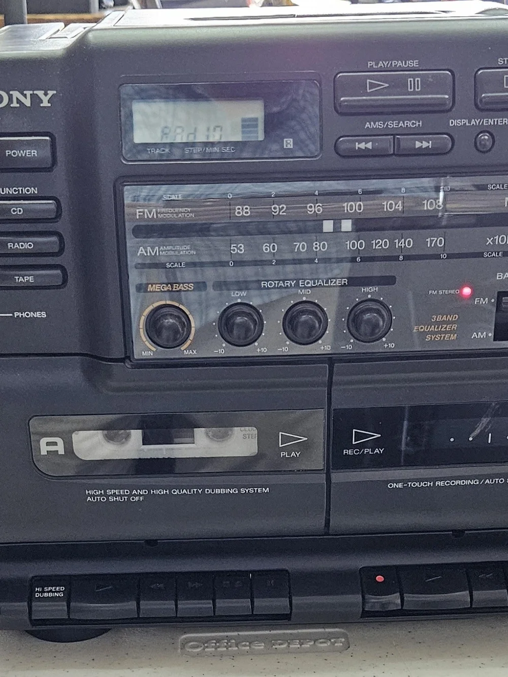 Vintage Sony CFD-545 Boombox - Fully Tested & Working - Mega Bass / CD / Remote